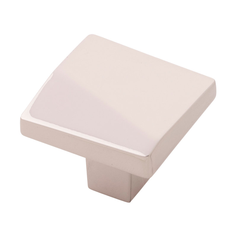 Veer Square Knob, Polished Nickel