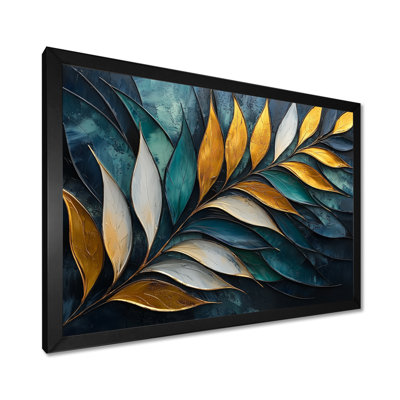 «Emerald Stone Plam Leaves» - art mural palmiers et palmiers