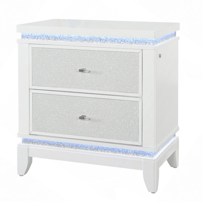 Modern Silver Champagne Bedside Table