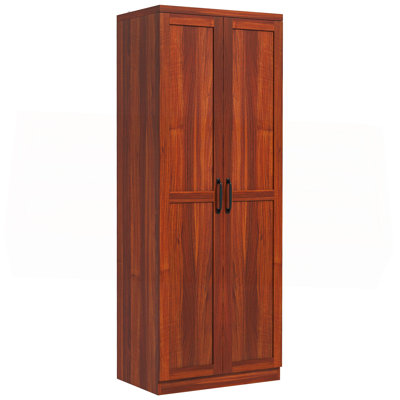 63" 2-Door Kitchen Pantry, Freestanding Storage Cabinet with 5-tier Shelving and 2 Adjustable Shelves for Dining Room, Tan