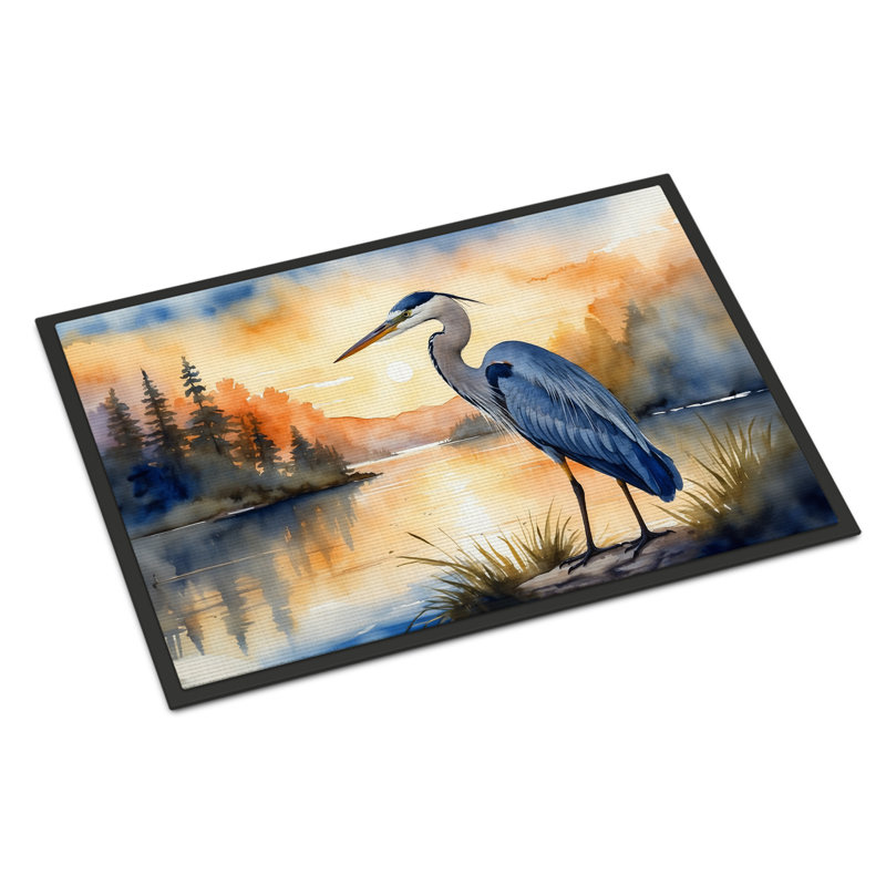 Paillasson Blue Heron in the Golden Hour, L 18 po x L 27 po