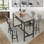 Ensemble de table de bar 5 pièces Lysle avec tablette en métal, ensemble de salle à manger, table à hauteur de comptoir et 4 tabourets de bar Lysle-1151581812-1151581811-1146240944