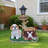 Sitting Dog Solar Lantern Planter Statue