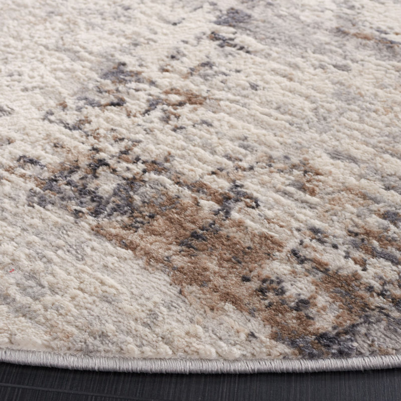 Tapis ivoire / gris Griner Padillo, Rond 10 pi