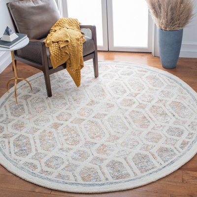 Tapis gris en laine / viscose touffeté à la main Rainey 600