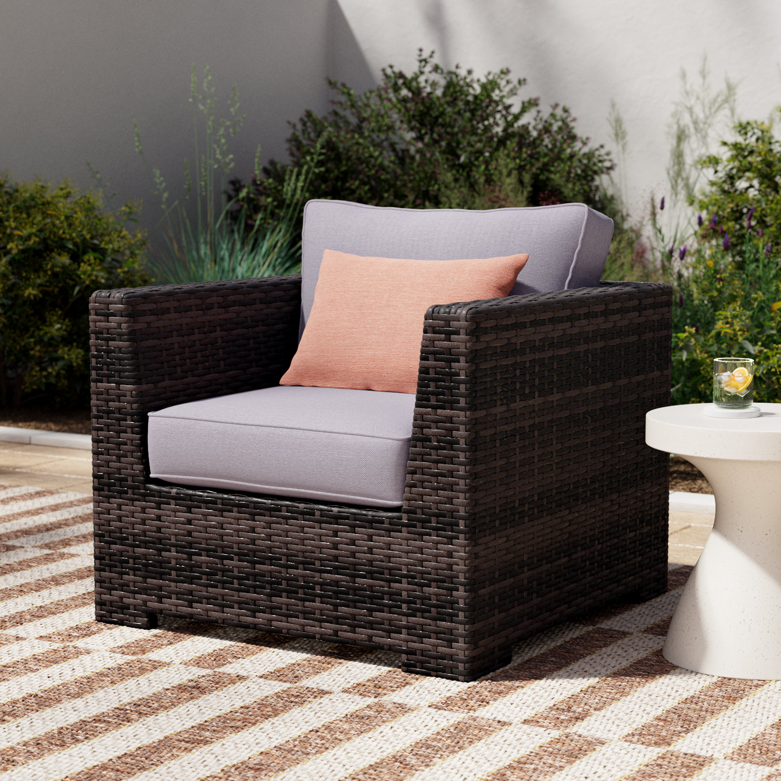 Patio Lounge Chair, Brown
