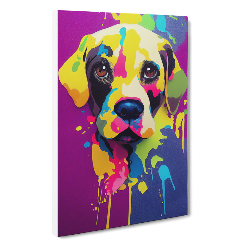 Painted Dog No.2 - Wrapped Canvas Print, 50cm H x 35cm W x 3cm D