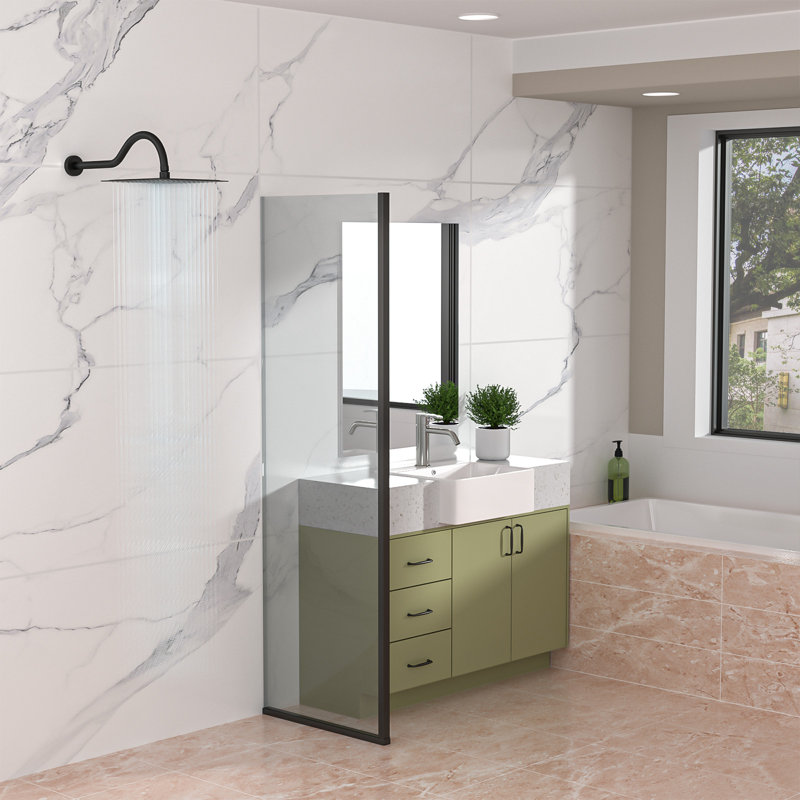 Bras de douche mural, Noir mat
