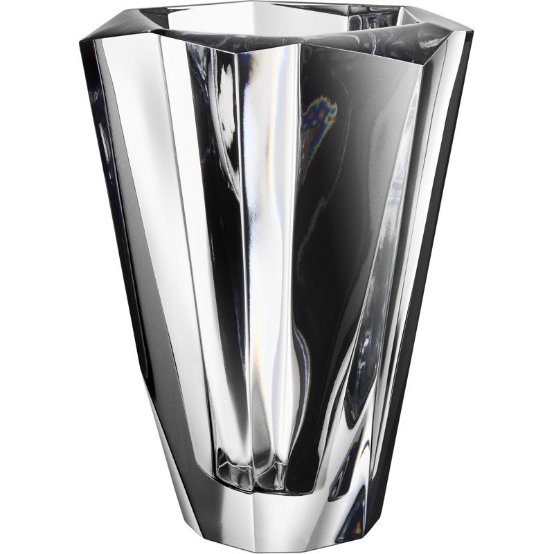 Precious Handmade Crystal Table Vase, 9.25" H x 6.875" W x 6.875" D