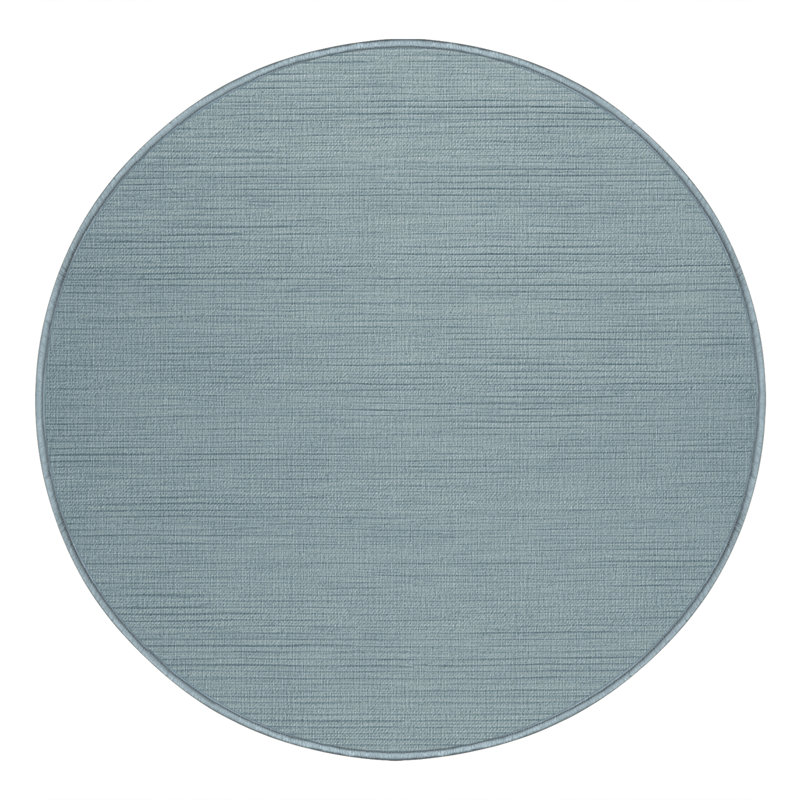 Tapis bleu uni lavable à la machine, Rond 6 pi