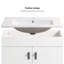 Meuble-lavabo de 30 po avec pieds en métal, avec cuve en céramique blanche, deux portes d'armoire à fermeture en douceur, bois massif, sans les robinets, blanc