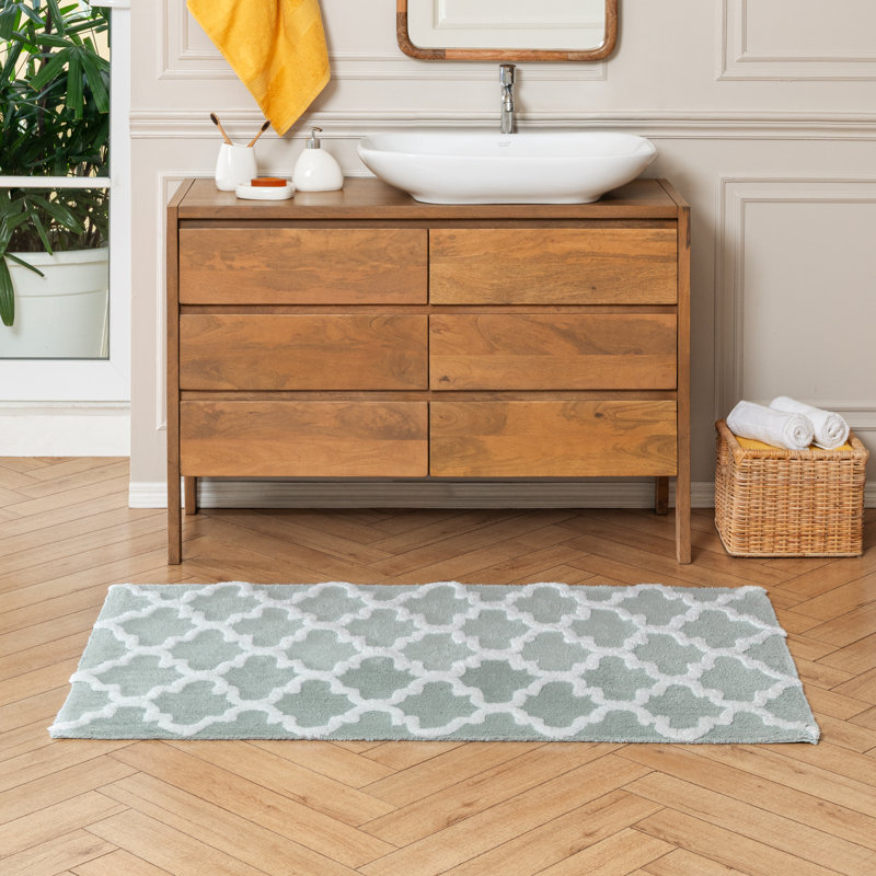 Tapis pour salle de bain 100% coton Marquise, Arctique / blanc, L 30 po x L 50 po