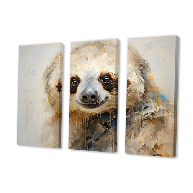«Thoughtful Sloth - Sloth», ensemble de reproductions d'art mural, H 28 po x l 36 po