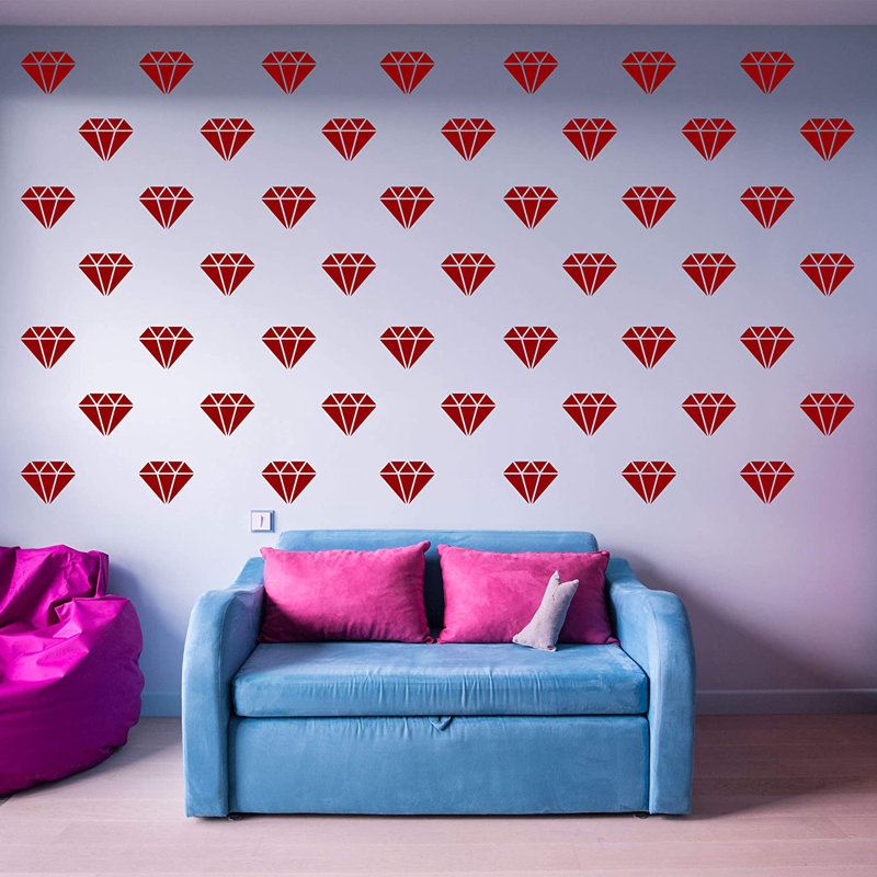 Abstract Non-Wall Damaging Wall Decal, Burgundy