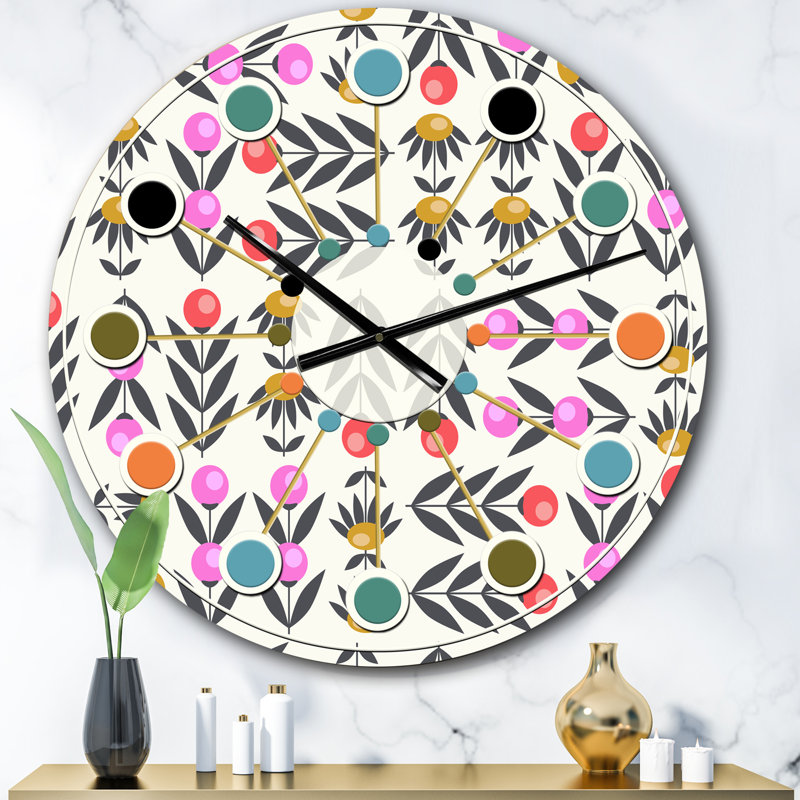 Horloge murale rétro Mid-Century, Surdimensionné