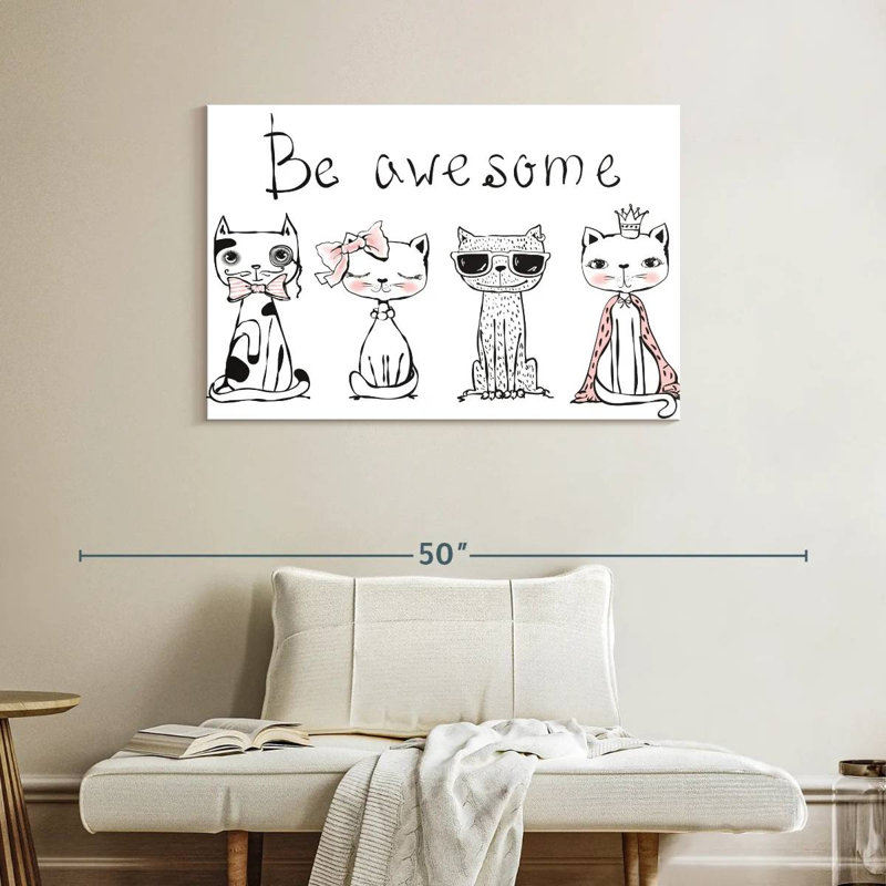 Ashelle Be Awesome Cats, H 26 po x l 39 po