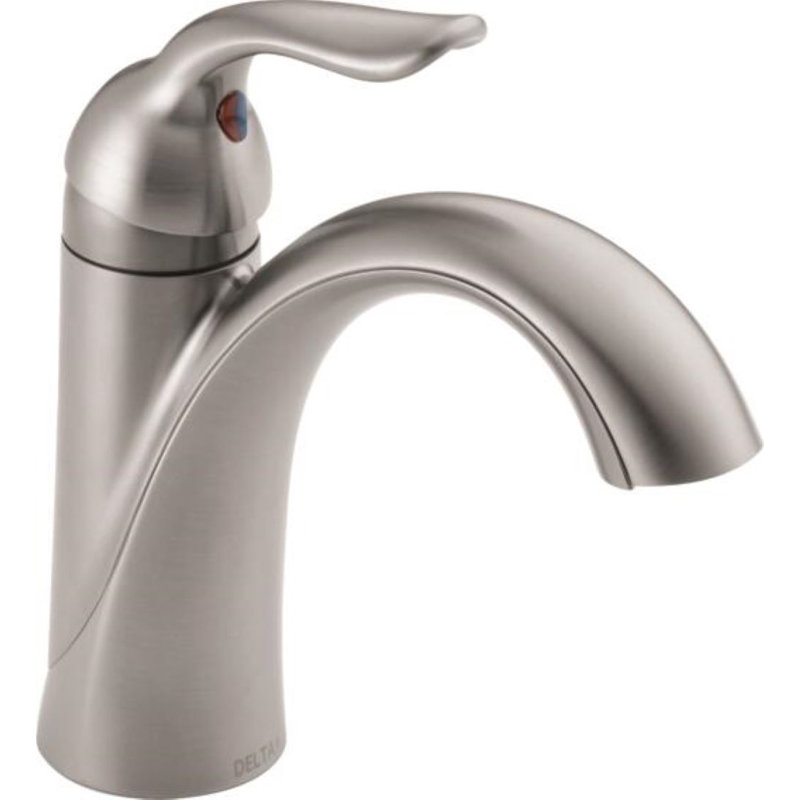 Lahara Single Hole Bathroom Faucet with Drain Assembly, Single Handle Bathroom Sink Faucet, Brilliance Stainless