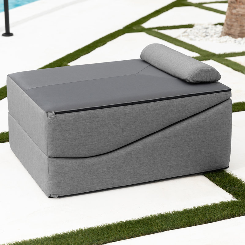 Méridienne Adanely - Luxueuse chaise pliante et imperméable pliante - Sunbrella, Gris foncé