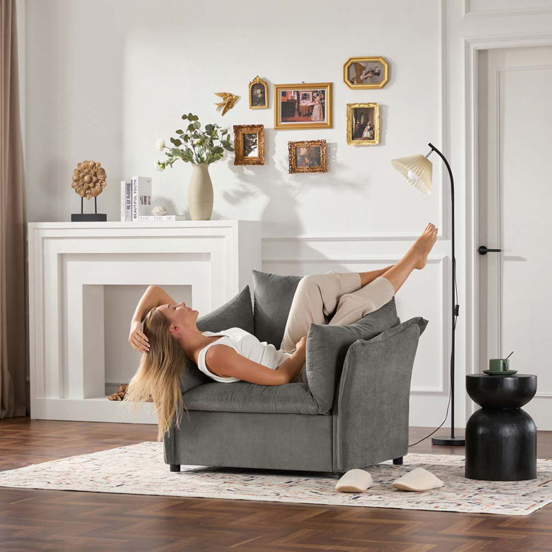 Fauteuil d'appoint simple en chenille, Grey 1