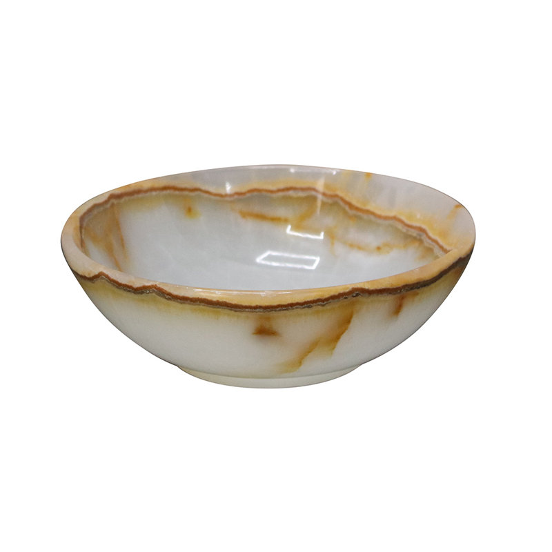 Bol en marbre vert clair de 5 pouces - Bol décoratif en pierre fabriqué à la main pour la cuisine, le vestibule, le meuble-lavabo ou le dessus de table