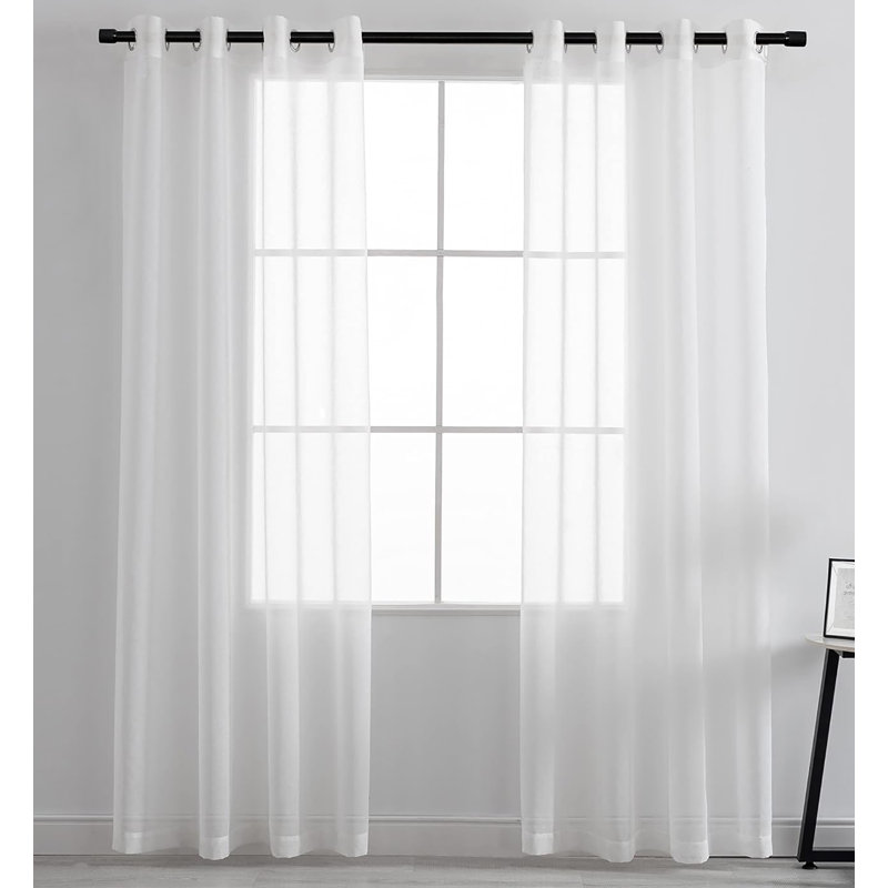 Paire de rideaux transparents Alohna, Blanc