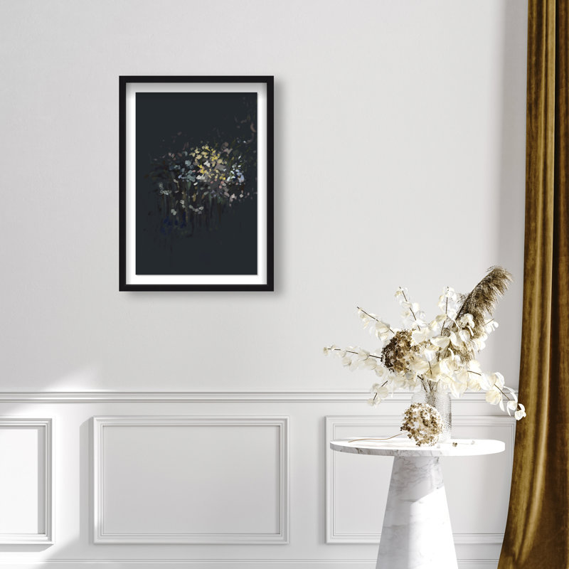Midnight Flowers Print by Oliver Gal, 21.5"H x 31.5"W, Black Shadowbox