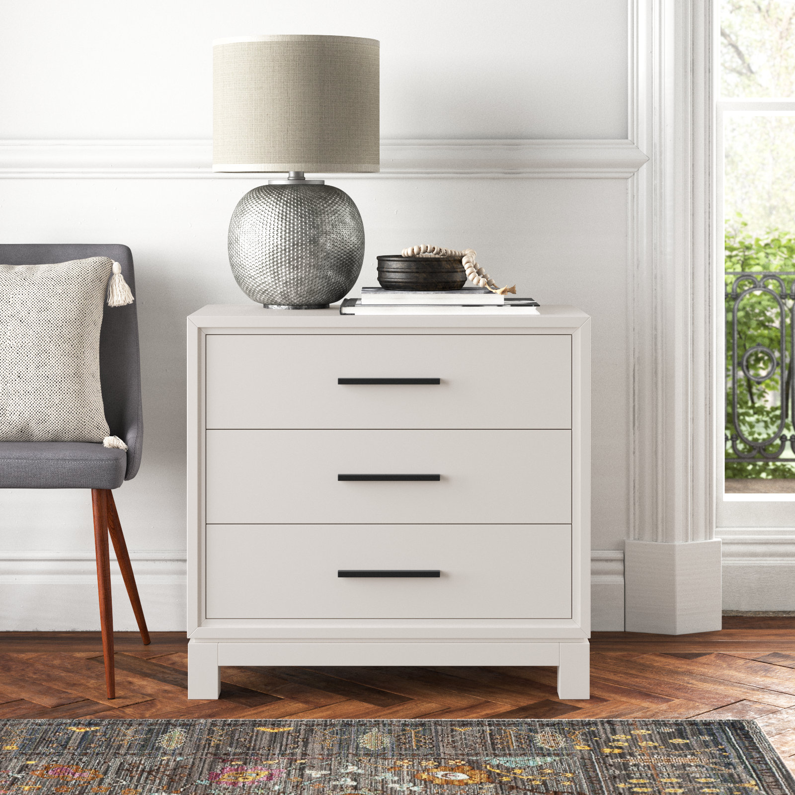 Wrightia 36" Mahogany Dresser, Chalk White