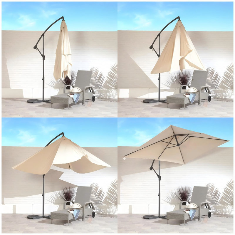 Parasol rectangulaire en porte-à-faux élégant et fonctionnel pour l'extérieur