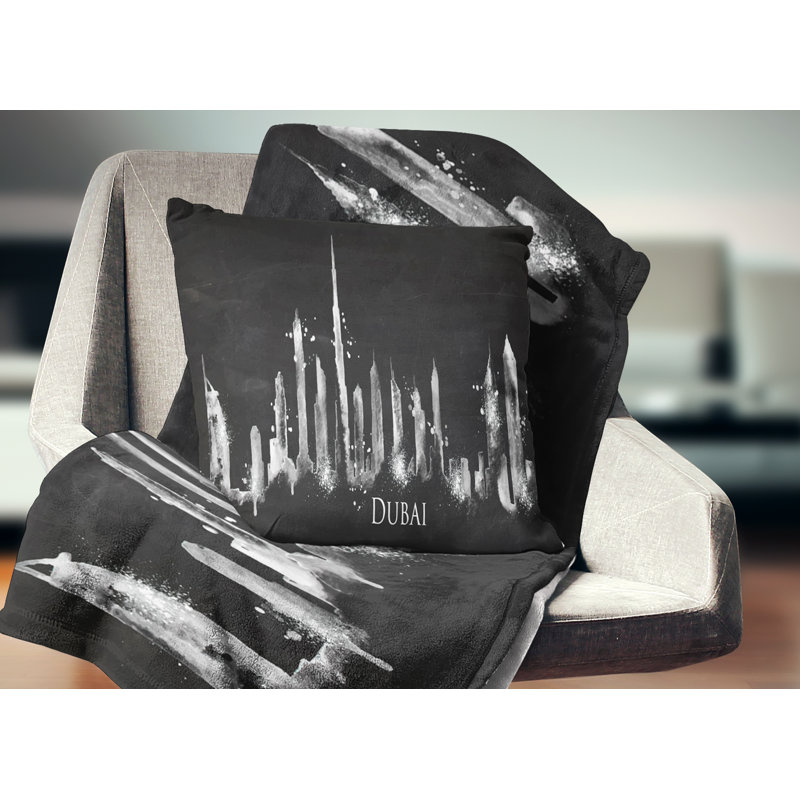 Peinture dubai silhouette oreiller Cityscape