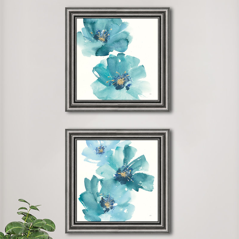 Cosmos bleu sarcelle - ensemble de 2 cadres photo