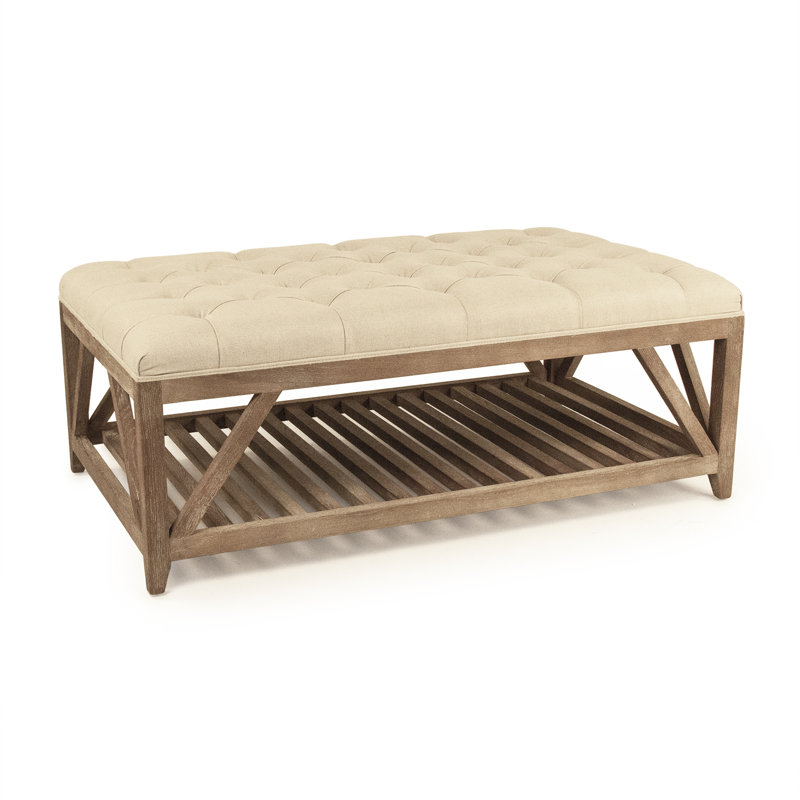 Repose-pieds rectangulaire capitonné avec rangement 47,25 po Nardone