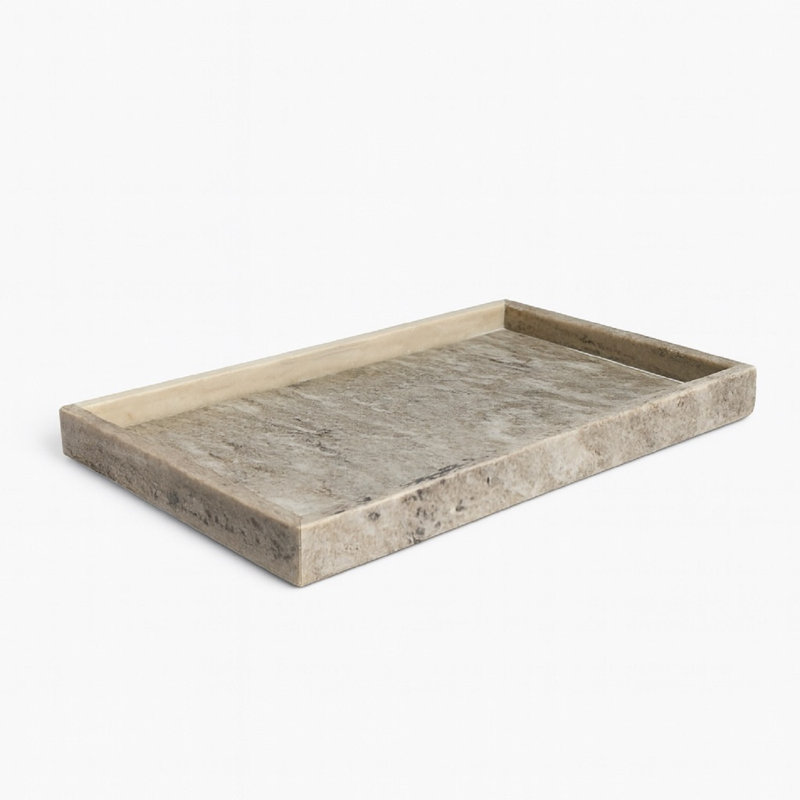 Lena Marble Tray, 1.5" H x 12" W x 18" D, Brown Galaxy