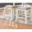 Tabourets hauts contemporains de 2 - siège à coussin crème, siège de salle à manger moderne avec pieds en bois massif et crème