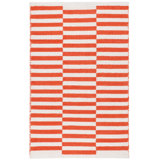 Sailing Stripe Tangerine Handwoven Indoor/Outdoor Rug