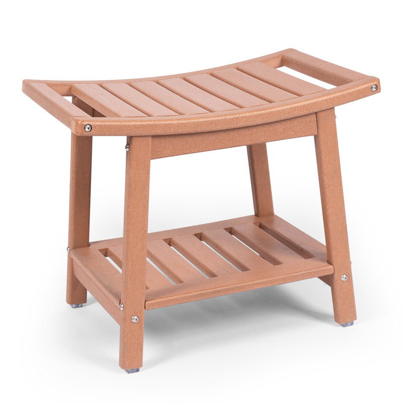 Marthalene 21.6" W HDPE Shower Bench, Teak