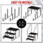 Escalier portatif pour véhicule récréatif et spa avec rampe - Marches extérieures robustes pour roulottes de voyage, camping-car, spa, porche, capacité de 440 lb, installation facile
