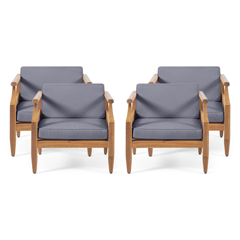 Leist Acacia Outdoor Lounge Chair, Dark Gray