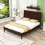Lit plateforme de style moderne Mid-Century avec tête de lit et support en métal robuste-129164430-129164432