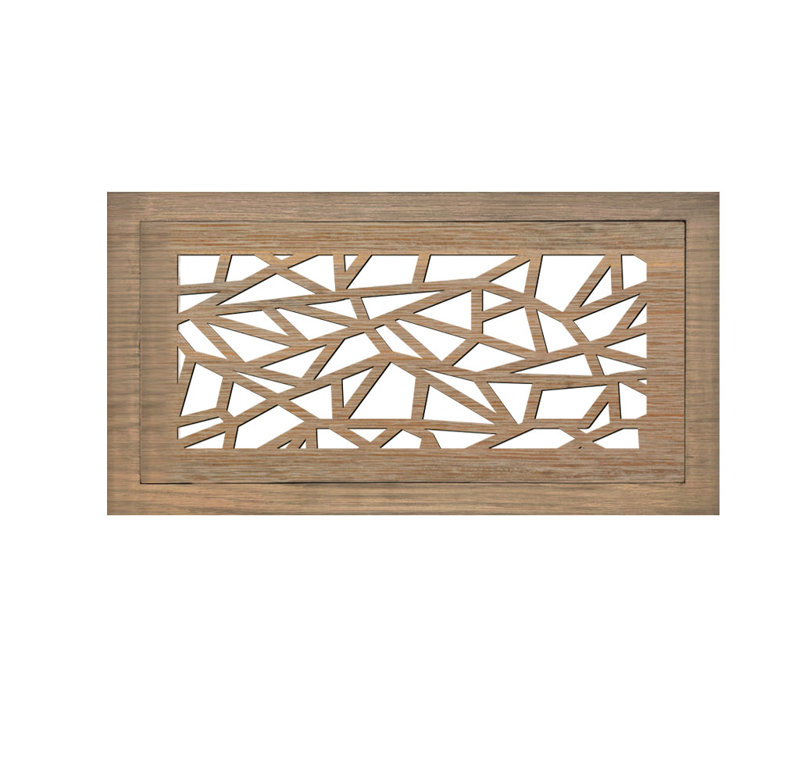 Registre de plancher de bois franc. Ouverture de conduit 6 x 12 (total 9 x 15) - Conception triangulaire