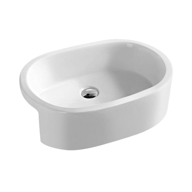 Nuie Vessels 570mm L x 405mm W White Vitreous China Oval Sink