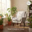 Chaise d'appoint moderne en chenille vibrante, style Mid-Century avec coussins réversibles et pieds en bois massif, capacité de 300 lb-1360283666
