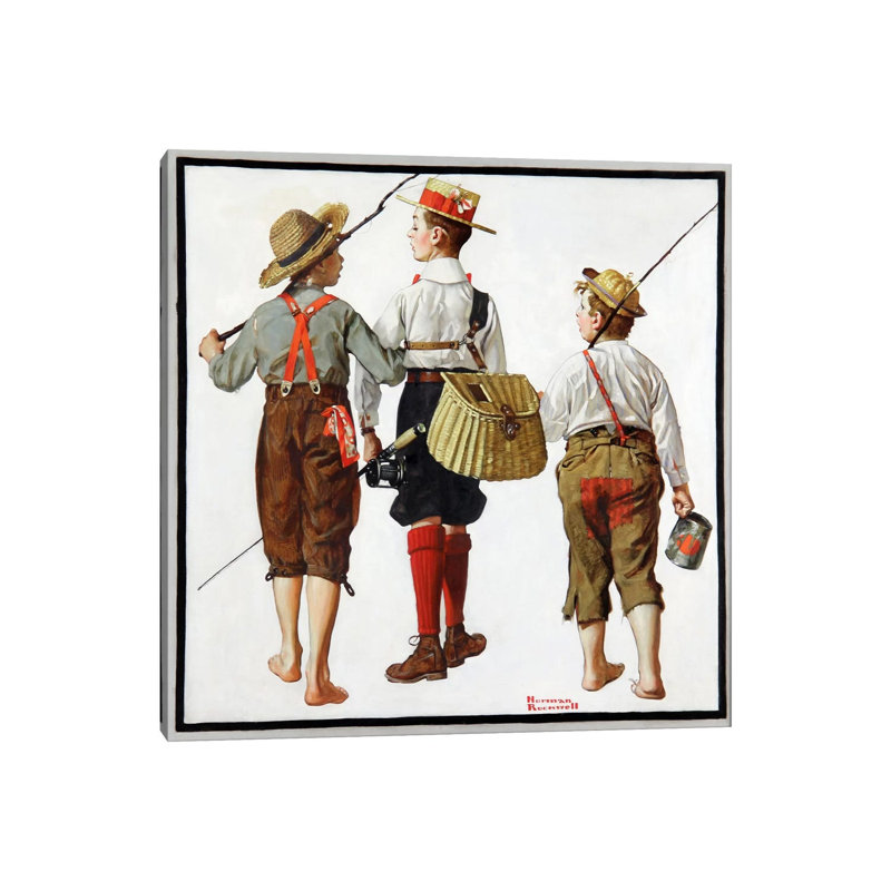 The Fishing Trip by Norman Rockwell - Wrapped Canvas Print, 66.04 cm H x 66.04 cm W x 1.91 cm D