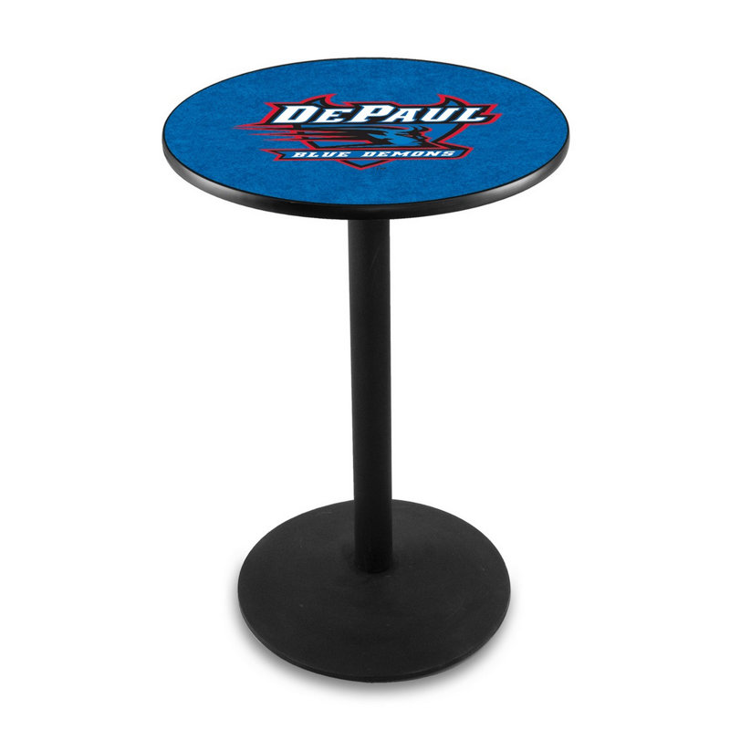 Round Metal Base Dining Table, Black Wrinkle, DePaul University