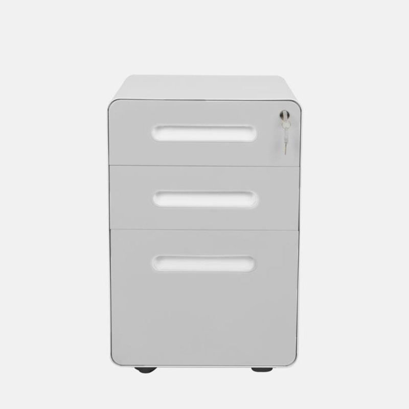 15.3'' Wide 3 -Drawer Mobile Steel File Cabinet, White