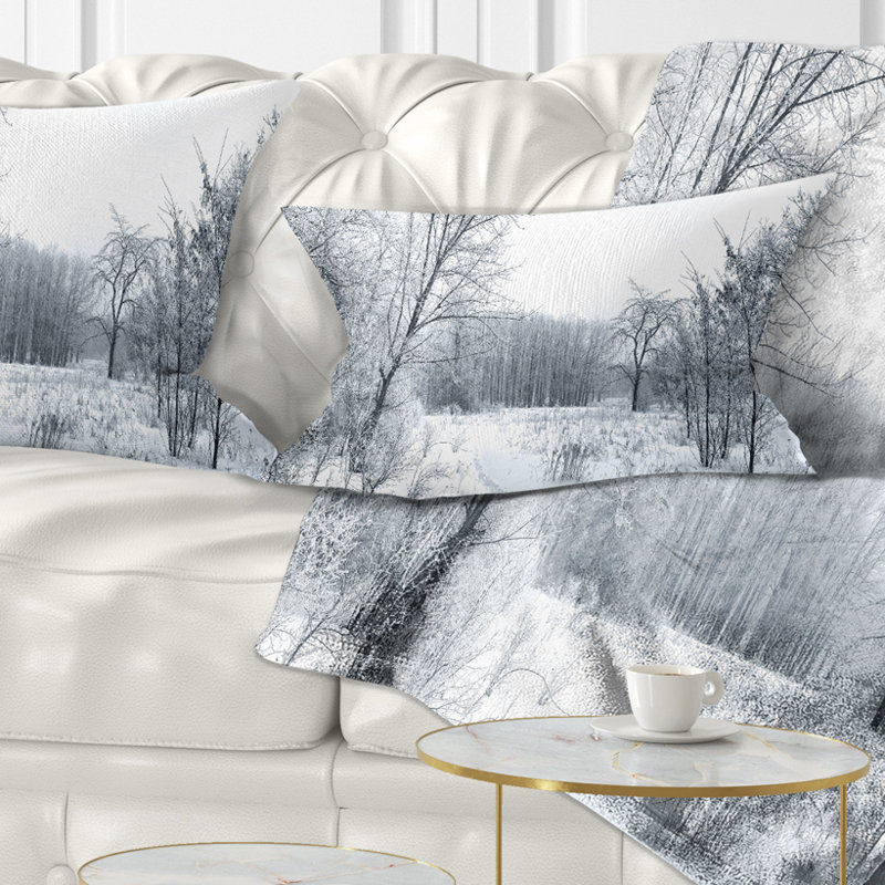 Coussin décoratif magnifique paysage d'hiver - paysage imprimé