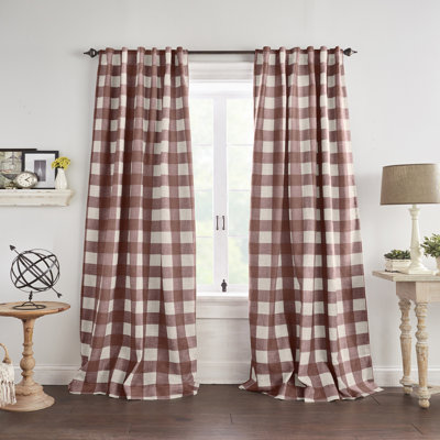 Threadmade Grainger Rod Pocket Back Tab Window Curtain, Red - 52"W x 63"L