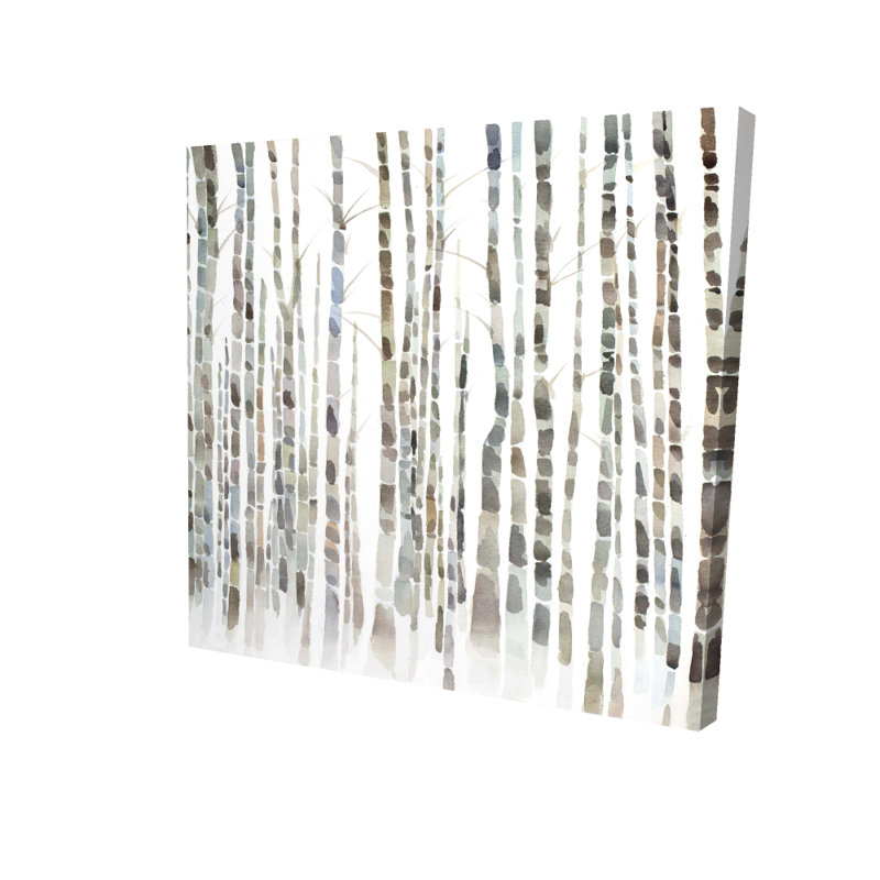 Forêt de bouleaux - décor de toile minimaliste blanc