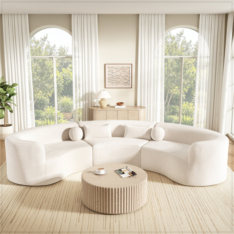 Canapé modulaire surdimensionné à 6 places de 153 po, Beige