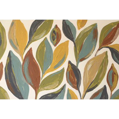 Papier peint floral abstrait peint à la main Botanical Leaves