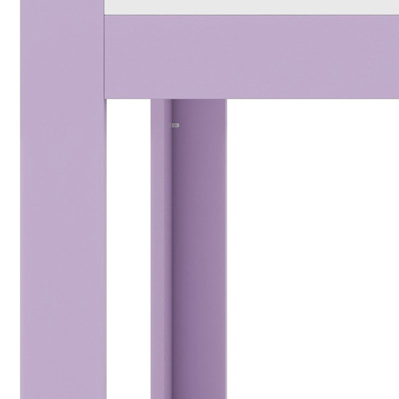Lit double superposé double pleine grandeur, lit superposé convertible en bois avec échelle réversible et garde-corps de sécurité, mauve et blanc